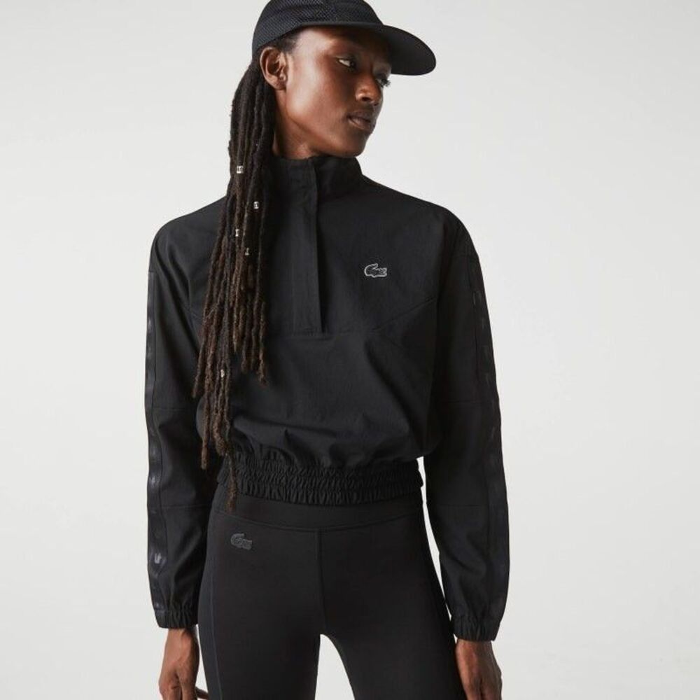 Lacoste Women's Sport Loose Fit Track Jacket Black NWOT Medium 40